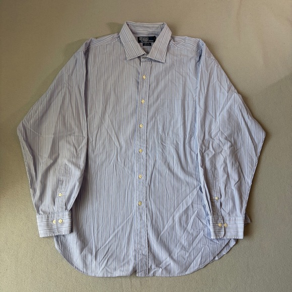 Polo Ralph Lauren Other - Polo Ralph Lauren Mens Philip Striped Button Down Shirt Blue White 17.5 34/35